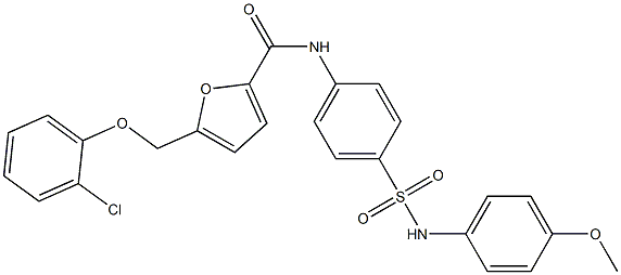 5-[(2-chlorophenoxy)methyl]-N-{4-[(4-methoxyanilino)sulfonyl]phenyl}-2-furamide Struktur