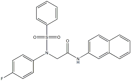 2-[(4-fluorophenyl)(phenylsulfonyl)amino]-N-naphthalen-2-ylacetamide Struktur