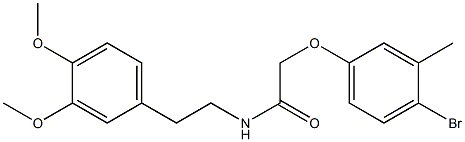 2-(4-bromo-3-methylphenoxy)-N-[2-(3,4-dimethoxyphenyl)ethyl]acetamide Struktur