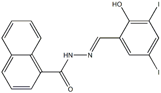 N'-(2-hydroxy-3,5-diiodobenzylidene)-1-naphthohydrazide Struktur