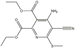 diethyl 4-amino-5-cyano-6-(methylsulfanyl)-2,3-pyridinedicarboxylate Struktur