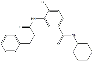 4-chloro-N-cyclohexyl-3-[(3-phenylpropanoyl)amino]benzamide Struktur