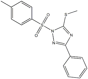 1-[(4-methylphenyl)sulfonyl]-5-(methylthio)-3-phenyl-1H-1,2,4-triazole Struktur