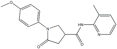 1-(4-methoxyphenyl)-N-(3-methyl-2-pyridinyl)-5-oxo-3-pyrrolidinecarboxamide Struktur