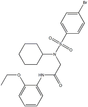 2-[[(4-bromophenyl)sulfonyl](cyclohexyl)amino]-N-[2-(ethyloxy)phenyl]acetamide Struktur