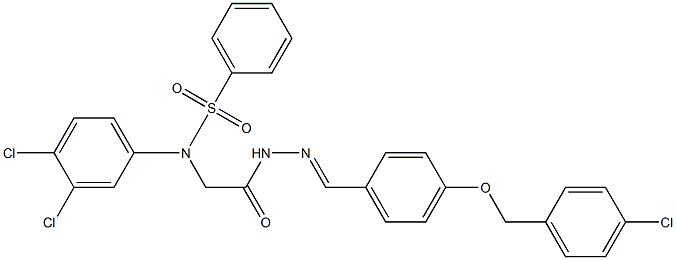 N-[2-(2-{4-[(4-chlorobenzyl)oxy]benzylidene}hydrazino)-2-oxoethyl]-N-(3,4-dichlorophenyl)benzenesulfonamide Struktur