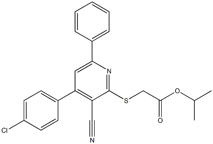 isopropyl {[4-(4-chlorophenyl)-3-cyano-6-phenyl-2-pyridinyl]sulfanyl}acetate Struktur