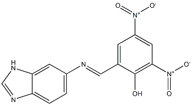 2-[(1H-benzimidazol-6-ylimino)methyl]-4,6-dinitrophenol Struktur