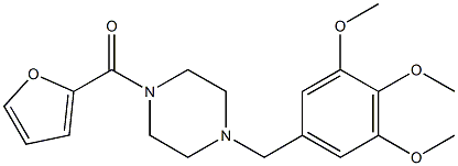 1-(furan-2-ylcarbonyl)-4-{[3,4,5-tris(methyloxy)phenyl]methyl}piperazine Struktur