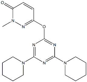 6-{[4,6-di(1-piperidinyl)-1,3,5-triazin-2-yl]oxy}-2-methyl-3(2H)-pyridazinone Struktur