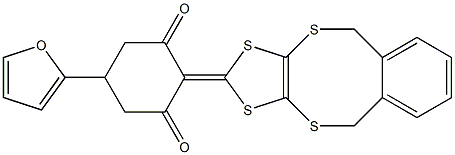 2-(5,10-dihydro[1,3]dithiolo[4,5-c][2,5]benzodithiocin-2-ylidene)-5-(2-furyl)-1,3-cyclohexanedione Struktur