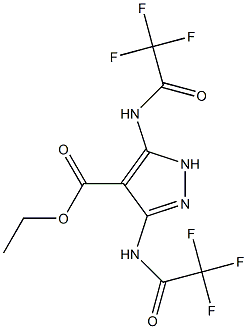 ethyl 3,5-bis[(trifluoroacetyl)amino]-1H-pyrazole-4-carboxylate Struktur