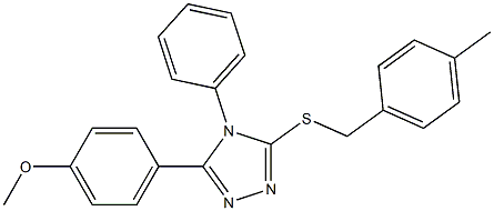 methyl 4-{5-[(4-methylbenzyl)sulfanyl]-4-phenyl-4H-1,2,4-triazol-3-yl}phenyl ether Struktur