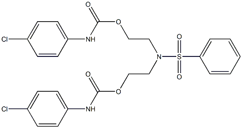 2-[(2-{[(4-chloroanilino)carbonyl]oxy}ethyl)(phenylsulfonyl)amino]ethyl 4-chlorophenylcarbamate Struktur