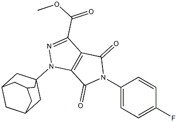 methyl 1-(1-adamantyl)-5-(4-fluorophenyl)-4,6-dioxo-1,4,5,6-tetrahydropyrrolo[3,4-c]pyrazole-3-carboxylate Struktur