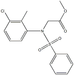 methyl [3-chloro-2-methyl(phenylsulfonyl)anilino]acetate Struktur