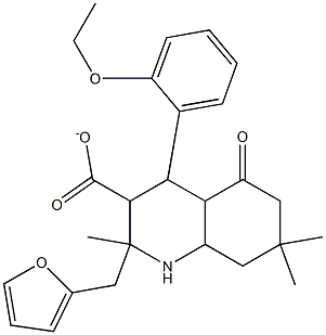 tetrahydro-2-furanylmethyl 4-(2-ethoxyphenyl)-2,7,7-trimethyl-5-oxo-1,4,5,6,7,8-hexahydro-3-quinolinecarboxylate Struktur