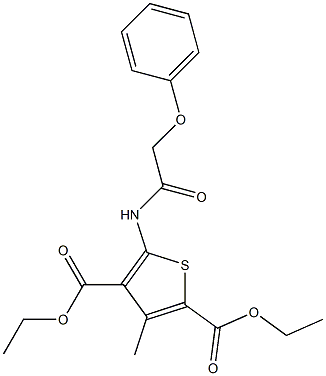 diethyl 3-methyl-5-[(phenoxyacetyl)amino]-2,4-thiophenedicarboxylate Struktur