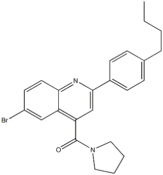 6-bromo-2-(4-butylphenyl)-4-(1-pyrrolidinylcarbonyl)quinoline Struktur