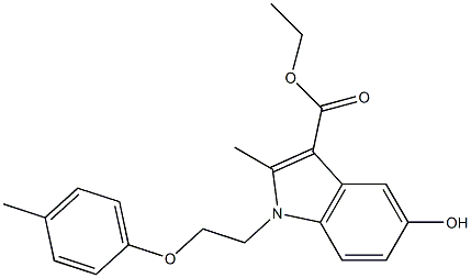 ethyl 5-hydroxy-2-methyl-1-[2-(4-methylphenoxy)ethyl]-1H-indole-3-carboxylate Struktur