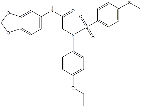 N-(1,3-benzodioxol-5-yl)-2-(4-ethoxy{[4-(methylsulfanyl)phenyl]sulfonyl}anilino)acetamide Struktur