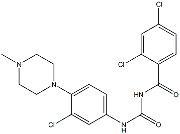 N-[3-chloro-4-(4-methyl-1-piperazinyl)phenyl]-N'-(2,4-dichlorobenzoyl)urea Struktur