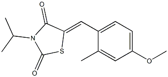 3-isopropyl-5-(4-methoxy-2-methylbenzylidene)-1,3-thiazolidine-2,4-dione Struktur