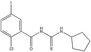 N-(2-chloro-5-iodobenzoyl)-N'-cyclopentylthiourea Struktur