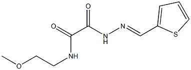 N-(2-methoxyethyl)-2-oxo-2-[2-(2-thienylmethylene)hydrazino]acetamide Struktur