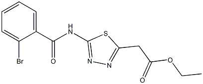 ethyl {5-[(2-bromobenzoyl)amino]-1,3,4-thiadiazol-2-yl}acetate Struktur