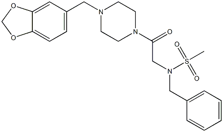 N-{2-[4-(1,3-benzodioxol-5-ylmethyl)-1-piperazinyl]-2-oxoethyl}-N-benzylmethanesulfonamide Struktur