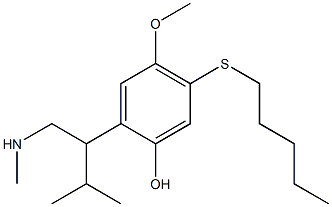 4-methoxy-2-{2-methyl-1-[(methylamino)methyl]propyl}-5-(pentylsulfanyl)phenol Struktur