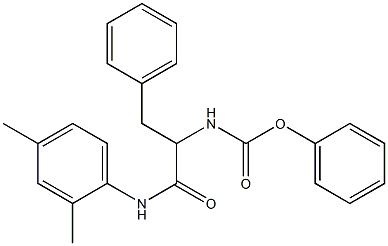 phenyl 1-benzyl-2-(2,4-dimethylanilino)-2-oxoethylcarbamate Struktur