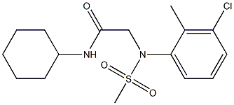 2-[3-chloro-2-methyl(methylsulfonyl)anilino]-N-cyclohexylacetamide Struktur