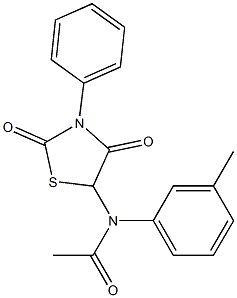 N-(2,4-dioxo-3-phenyl-1,3-thiazolidin-5-yl)-N-(3-methylphenyl)acetamide Struktur