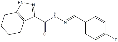 N'-(4-fluorobenzylidene)-4,5,6,7-tetrahydro-1H-indazole-3-carbohydrazide Struktur