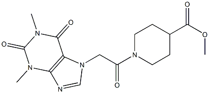 methyl 1-[(1,3-dimethyl-2,6-dioxo-1,2,3,6-tetrahydro-7H-purin-7-yl)acetyl]-4-piperidinecarboxylate Struktur