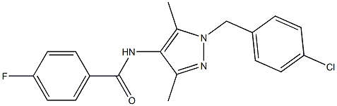 N-[1-(4-chlorobenzyl)-3,5-dimethyl-1H-pyrazol-4-yl]-4-fluorobenzamide Struktur