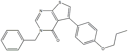 3-benzyl-5-(4-propoxyphenyl)thieno[2,3-d]pyrimidin-4(3H)-one Struktur