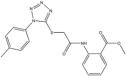 methyl 2-[({[1-(4-methylphenyl)-1H-tetraazol-5-yl]sulfanyl}acetyl)amino]benzoate Struktur