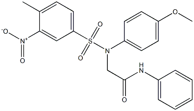 2-[({3-nitro-4-methylphenyl}sulfonyl)-4-methoxyanilino]-N-phenylacetamide Struktur