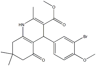 methyl 4-(3-bromo-4-methoxyphenyl)-2,7,7-trimethyl-5-oxo-1,4,5,6,7,8-hexahydro-3-quinolinecarboxylate Struktur