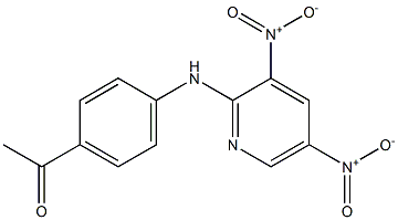 1-[4-({3,5-bisnitro-2-pyridinyl}amino)phenyl]ethanone Struktur