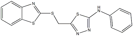 5-[(1,3-benzothiazol-2-ylsulfanyl)methyl]-N-phenyl-1,3,4-thiadiazol-2-amine Struktur