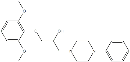 1-(2,6-dimethoxyphenoxy)-3-(4-phenylpiperazin-1-yl)propan-2-ol Struktur