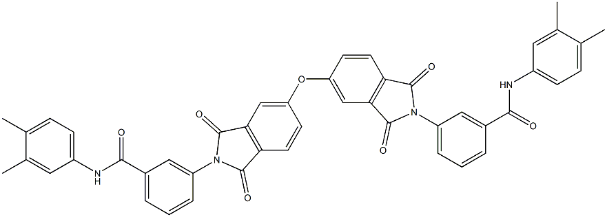 3-{5-[(2-{3-[(3,4-dimethylanilino)carbonyl]phenyl}-1,3-dioxo-2,3-dihydro-1H-isoindol-5-yl)oxy]-1,3-dioxo-1,3-dihydro-2H-isoindol-2-yl}-N-(3,4-dimethylphenyl)benzamide Struktur