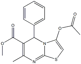 methyl 3-(acetyloxy)-7-methyl-5-phenyl-5H-[1,3]thiazolo[3,2-a]pyrimidine-6-carboxylate Struktur