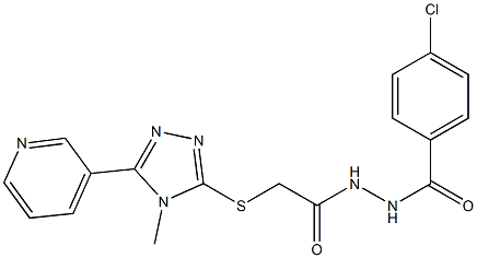 N'-(4-chlorobenzoyl)-2-{[4-methyl-5-(3-pyridinyl)-4H-1,2,4-triazol-3-yl]sulfanyl}acetohydrazide Struktur