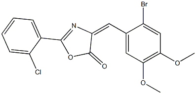 4-(2-bromo-4,5-dimethoxybenzylidene)-2-(2-chlorophenyl)-1,3-oxazol-5(4H)-one Struktur