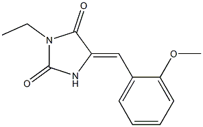 3-ethyl-5-(2-methoxybenzylidene)-2,4-imidazolidinedione Struktur